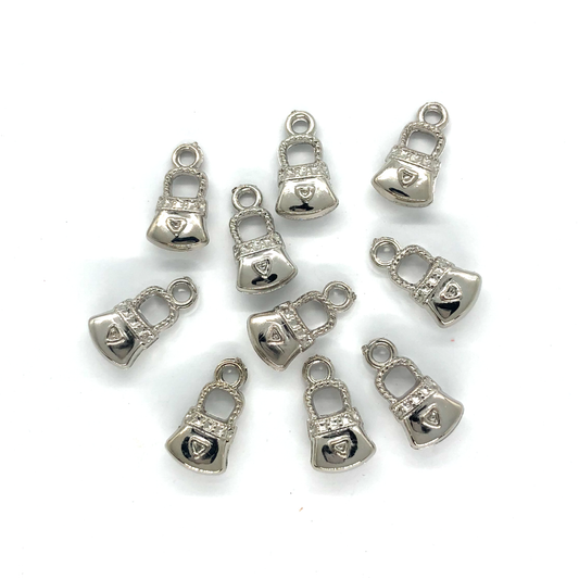 10 x Silver handbag charms image 0