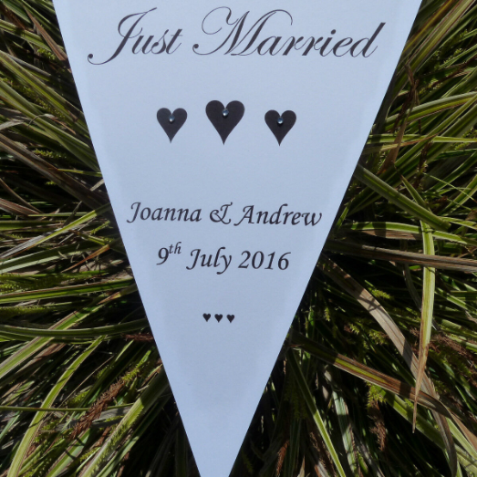 12 x Personalised Wedding Engagement Bunting Flags image 2