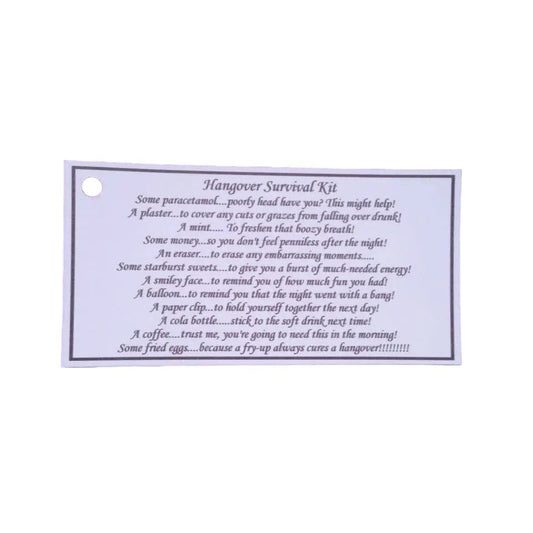 10 x Hangover kit tags image 1