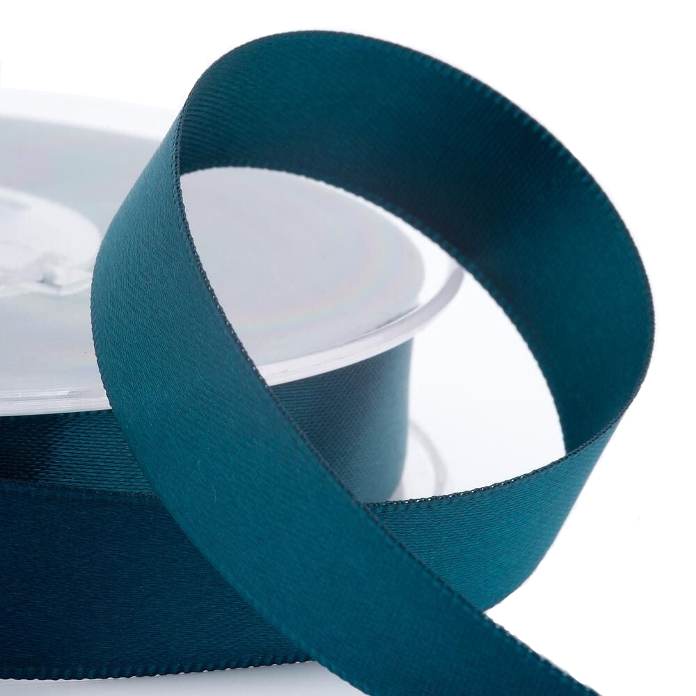 3mm Teal satin ribbon image 0