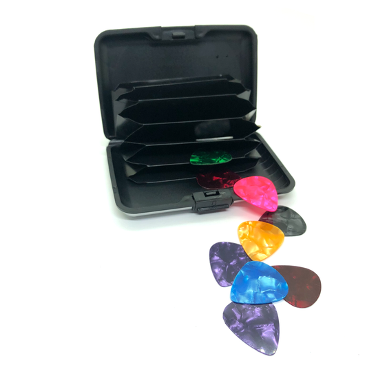 12 x Plectrums including metal wallet image 1