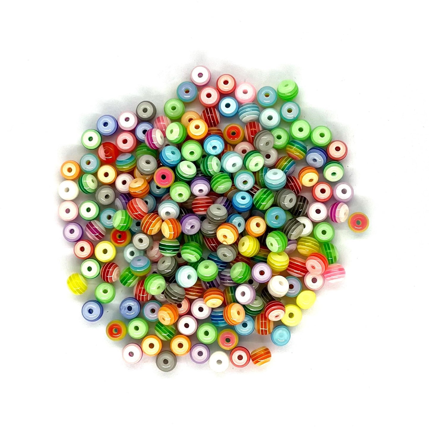 250 x Round striped beads image 0