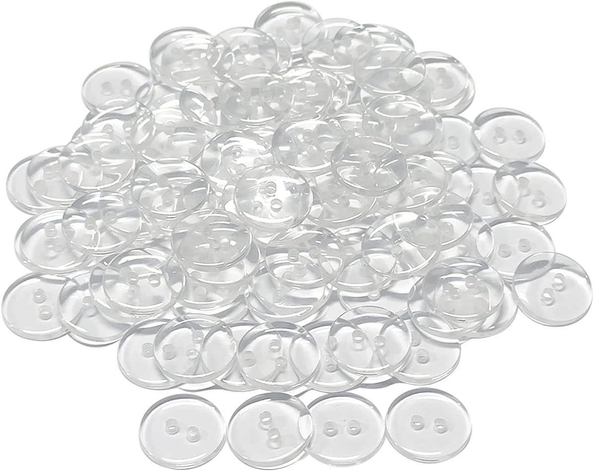 16mm Clear 2 hole buttons image 0
