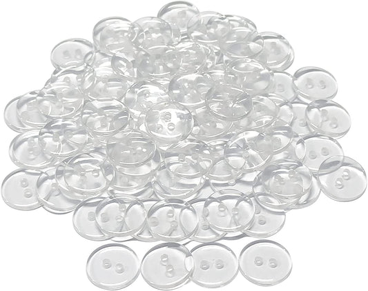 16mm Clear 2 hole buttons image 0