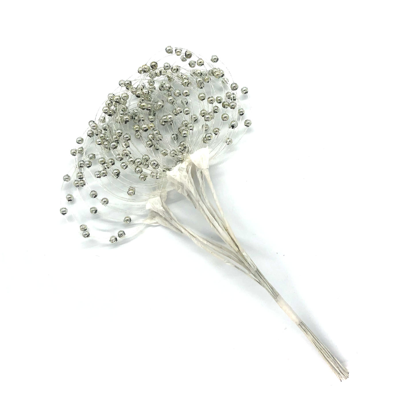 12 x Silver beaded sprigs image 0