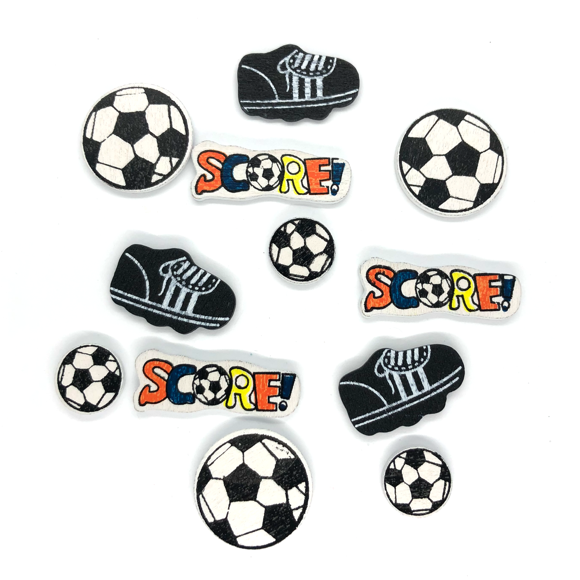 24 x Wood Football embellishments image 0
