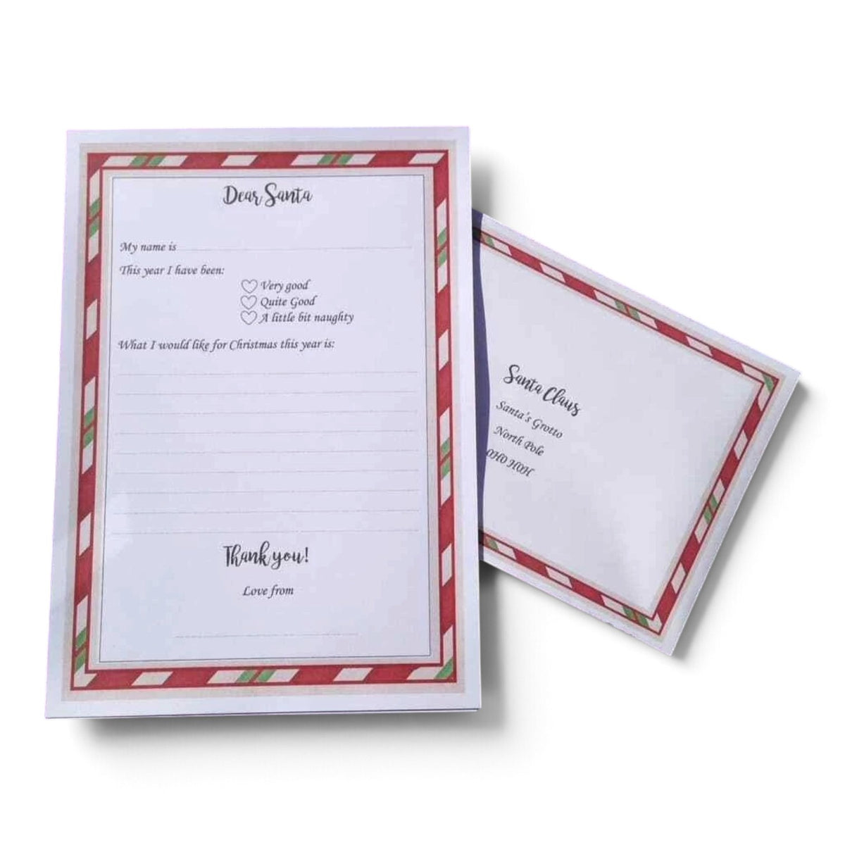 Letter to Santa with Envelope – Christmas Wish List for Kids
