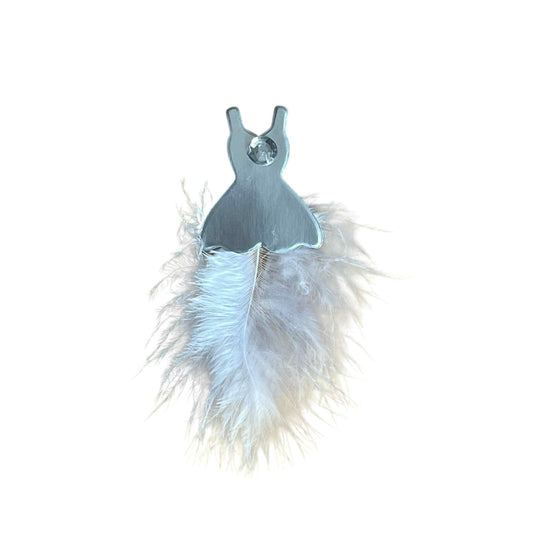 20 x Silver feather dress embellishments