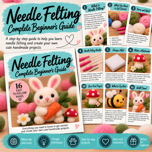 Learn Needle Felting Beginner Guide PDF | 16-Page Step-by-Step Needle Felting Guide