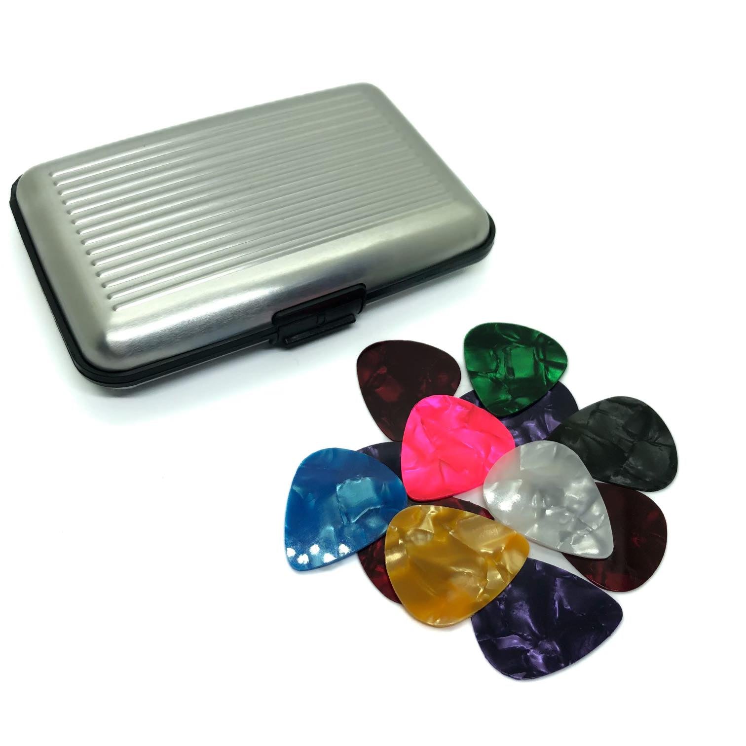 12 x Plectrums including metal wallet image 0