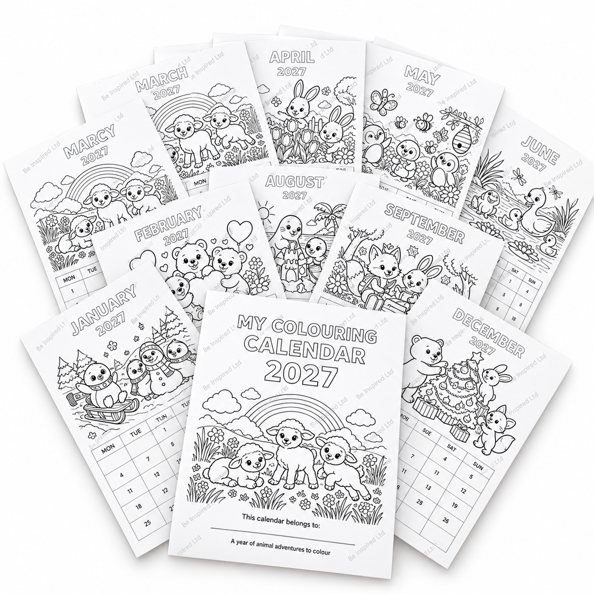 2027 Colour Your Own Calendar for Kids