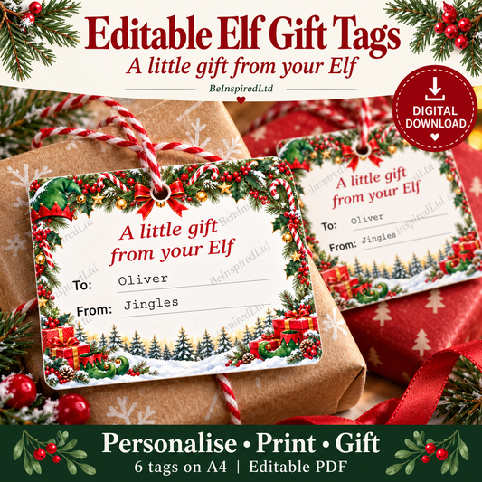 Editable Elf Gift Tags (digital download)