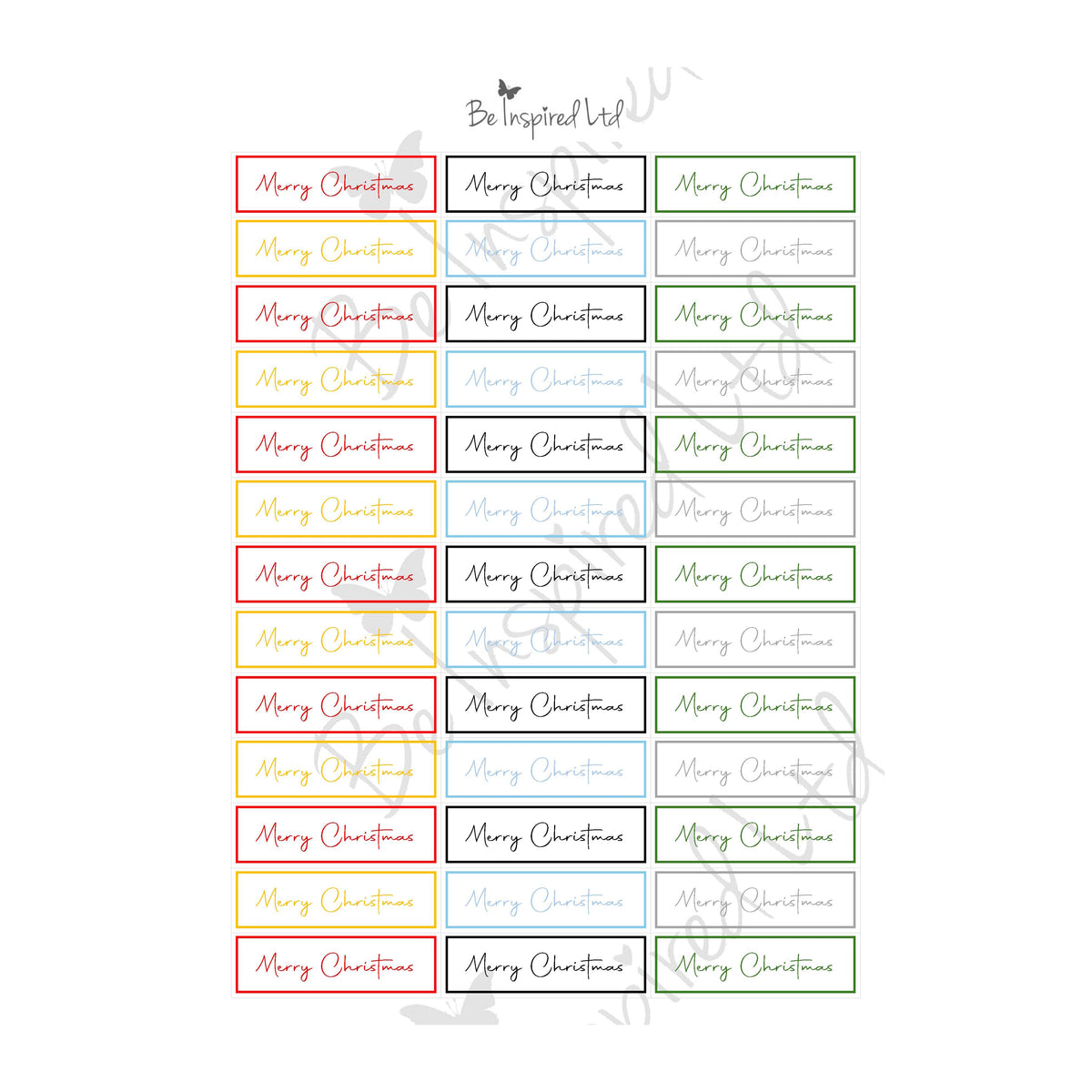 Merry Christmas card toppers (digital download)