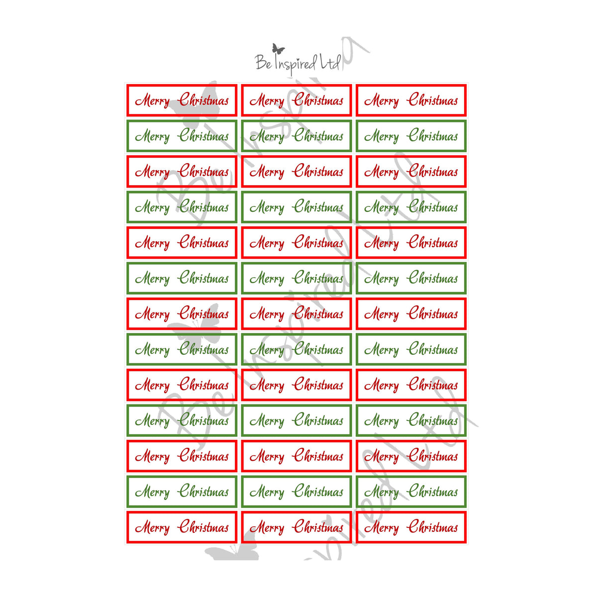 Merry Christmas card toppers (digital download)