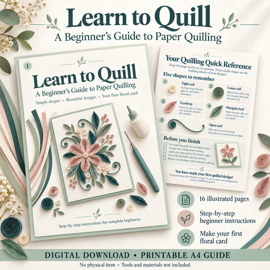 Learn quilling Beginner Guide PDF | 16-Page Step-by-Step quilling Guide