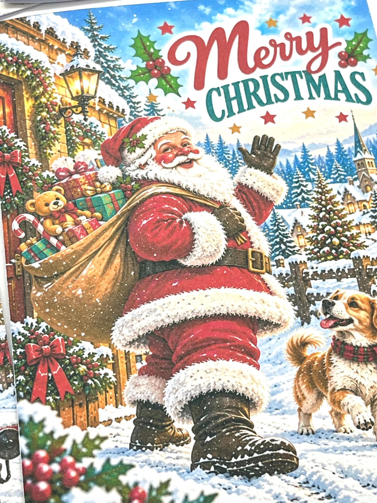 Set of 6 Retro Christmas Cards – A6 Vintage Style Festive Cards with Envelopes