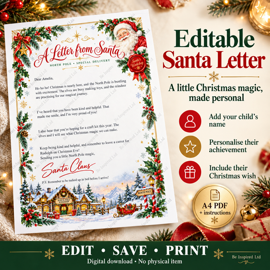 Editable Santa letter (digital download)