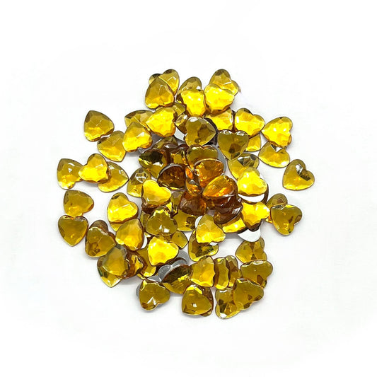 100 x Gold heart gems image 0