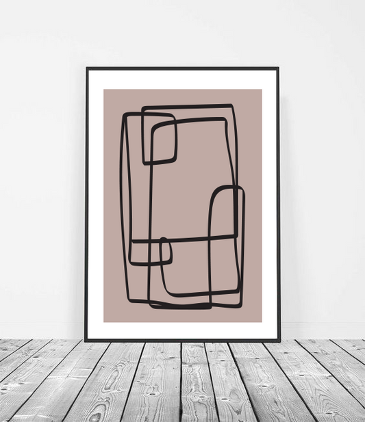 Abstract pink & black wall art image 1