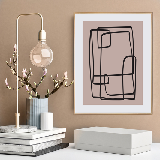 Abstract pink & black wall art image 0