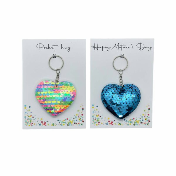 Sequin heart keyring