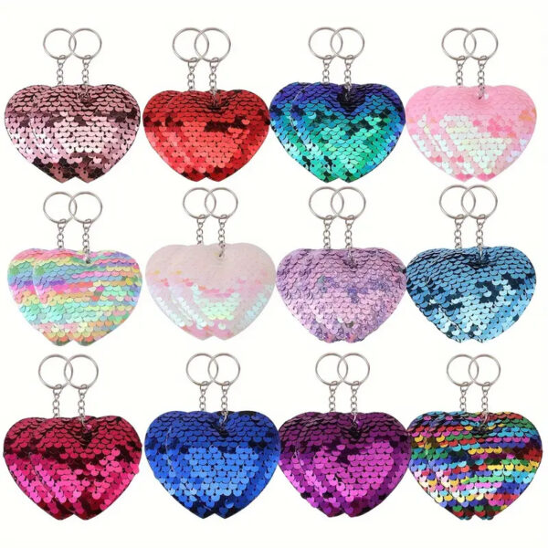 Sequin heart keyring - Image 3